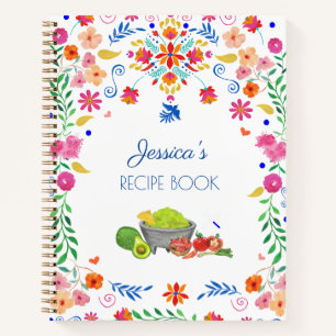 Cuaderno Arte floral mexicano Nombre Receta Regalo de cocin