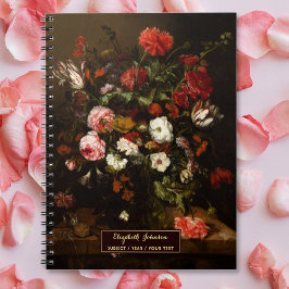 Cuaderno Arte Floral Personalizado Letra Elegante Nombre en