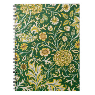 Cuaderno Arte Floral Verde Cherwell de William Morris Vinta