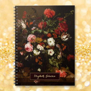 Cuaderno Arte Floral Vintage con Nombre Personalizado Monog