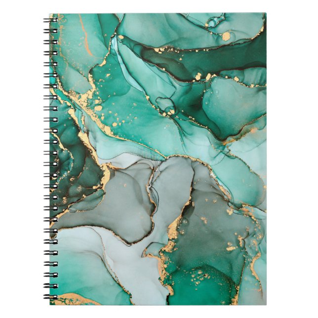 Cuaderno Arte fluido abstracto de lujo natural en alco (Frente)