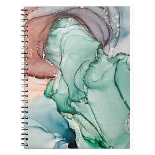 Cuaderno Arte fluido abstracto de lujo natural en alco