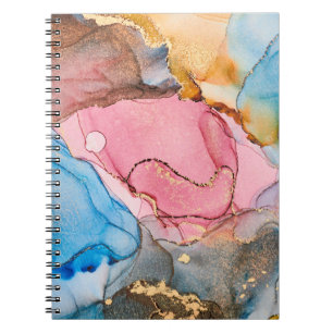 Cuaderno Arte fluido abstracto de lujo natural en alco