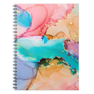 Cuaderno Arte fluido abstracto de lujo natural en alco
