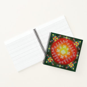 Cuaderno Arte folklórico tradicional de Letonia con símbolo