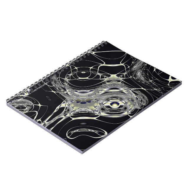 Cuaderno Arte fractal abstracto de red dorada (Lado Izquierdo)