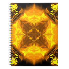 Cuaderno Arte Fractal Caleidoscopio Llama Dorada