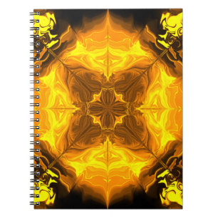Cuaderno Arte Fractal Caleidoscopio Llama Dorada