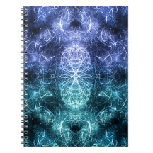 Arte Fractal de Energía Cristalina Azul Esmeralda