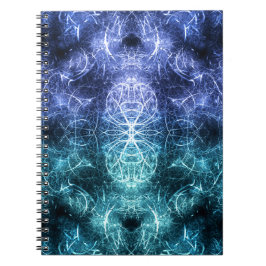 Cuaderno Arte Fractal de Energía Cristalina Azul Esmeralda