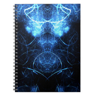 Cuaderno Arte fractal de energía de nebulosa azul