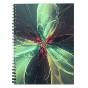 Cuaderno Arte fractal de energía de plasma esmeralda