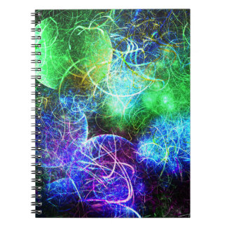 Cuaderno Arte fractal de energía neón eléctrica