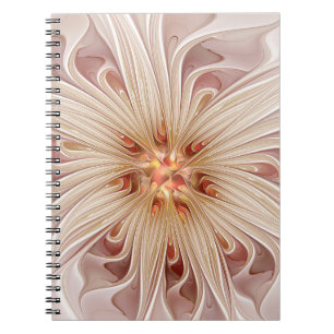 Cuaderno Arte fractal de flores abstractas modernas en past