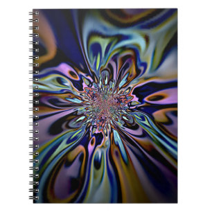 Cuaderno Arte fractal de flujo de energía iridiscente