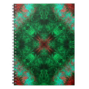 Cuaderno Arte fractal de geometría sagrada esmeralda