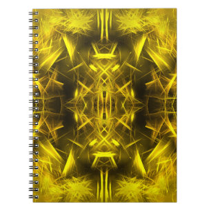 Cuaderno Arte fractal de plasma eléctrico dorado
