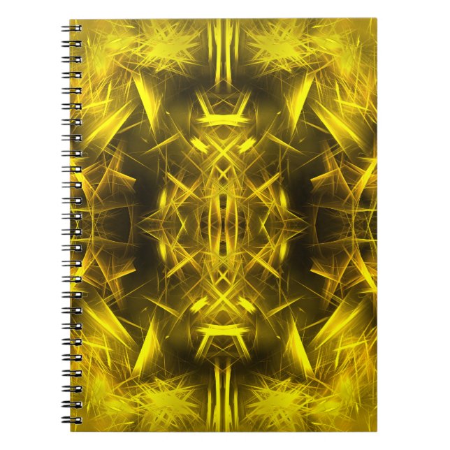 Cuaderno Arte fractal de plasma eléctrico dorado (Frente)