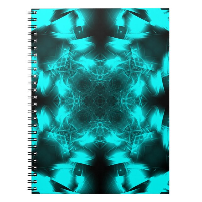 Cuaderno Arte fractal de simetría de plasma de agua (Frente)