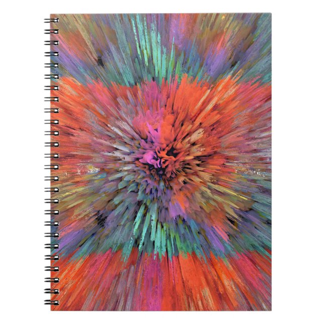 Cuaderno Arte fractal de supernova de arcoíris (Frente)
