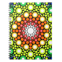 Cuaderno Arte Fractal Floral Dotado Retro Mandala