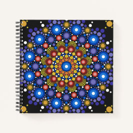 Cuaderno Arte Fractal Floral Dotado Retro Mandala