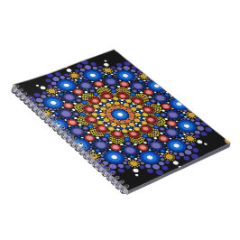 Cuaderno Arte Fractal Floral Dotado Retro Mandala