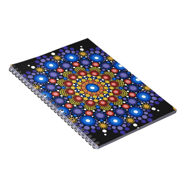 Cuaderno Arte Fractal Floral Dotado Retro Mandala (Lado Derecho)