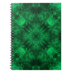 Cuaderno Arte fractal mandala de energía esmeralda