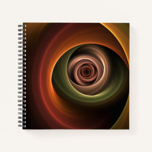Cuaderno Arte fractal moderno de colores cálidos abstracto