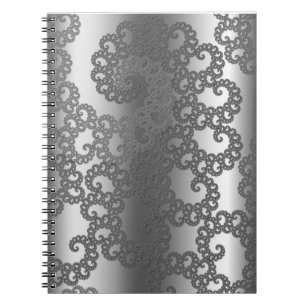Cuaderno Arte fractal plateado