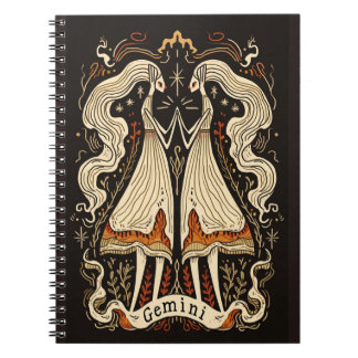 Cuaderno Arte gemini celestial zodiaco para portátiles