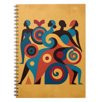 Cuaderno Arte geométrico abstracto de mujeres africanas ret