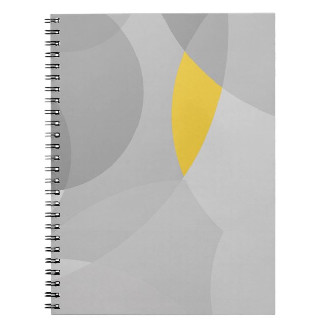 Cuaderno Arte geométrico mínimo gris y amarillo (Frente)