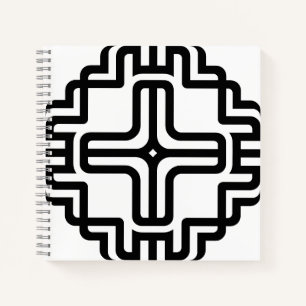 Cuaderno Arte geométrico moderno de cruz y líneas