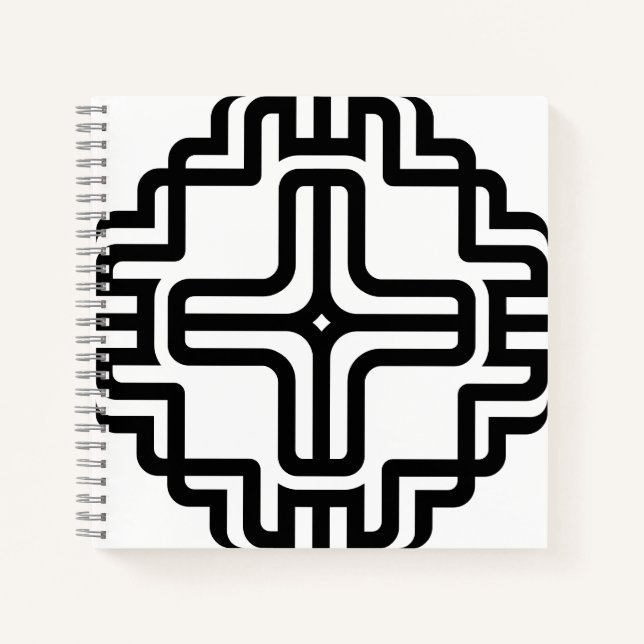 Cuaderno Arte geométrico moderno de cruz y líneas (Anverso)