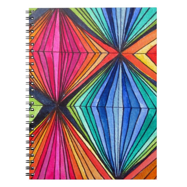 Cuaderno Arte geométrico óptico arcoiris (Frente)
