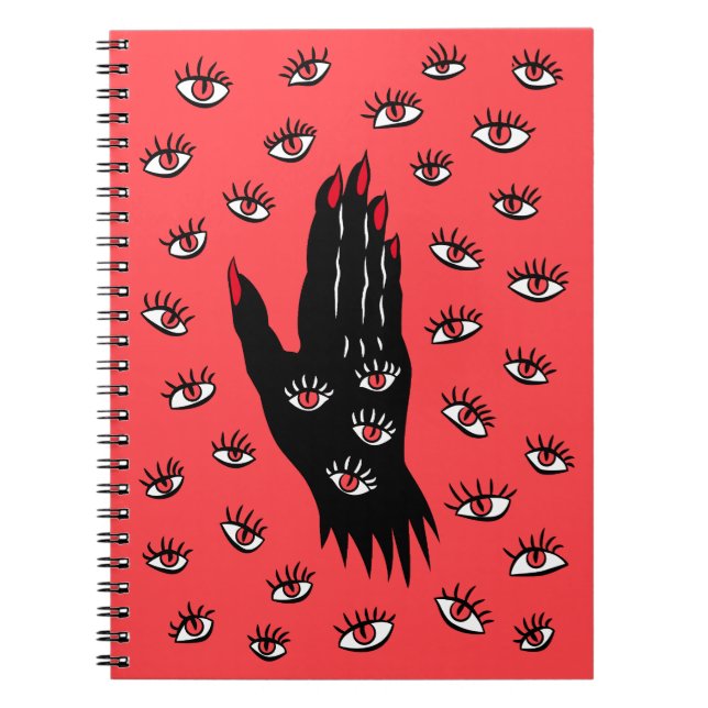 Cuaderno Arte gótico de Halloween - Ojos espeluznantes de m (Frente)