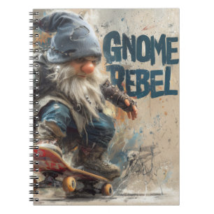 Cuaderno Arte gráfico de gnomos rebeldes en monopatín