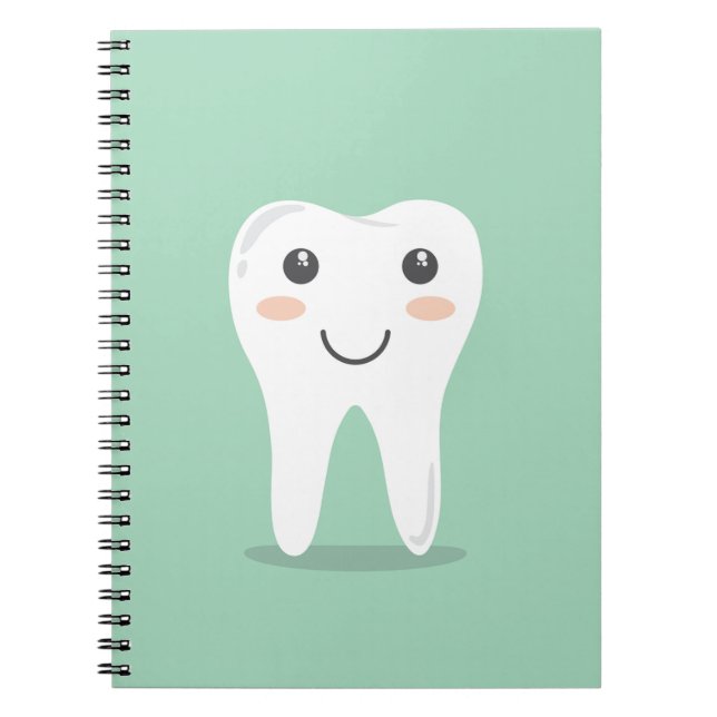 Cuaderno Arte gráfico de salud dental, diente feliz (Frente)