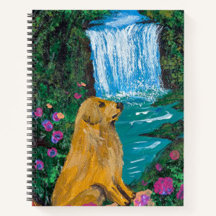 Cuaderno Arte Hecho a Mano – Perro junto a la Cascada