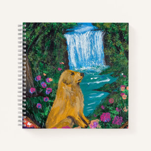 Cuaderno Arte Hecho a Mano – Perro junto a la Cascada