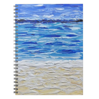 Cuaderno Arte impreso de playa con textura azul