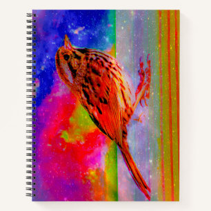Cuaderno Arte Impreso Paisaje Onírico de Ave Cósmica"