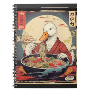 Cuaderno Arte Japonés Pato Comiendo Ramen Ukiyo para estudi