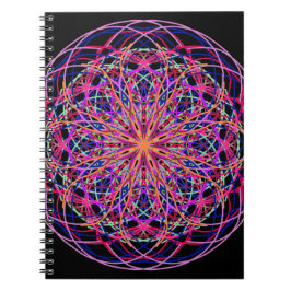 Cuaderno Arte Mandala rosa Negro Kaleidoscope
