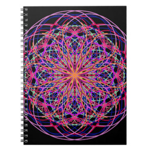 Cuaderno Arte Mandala rosa Negro Kaleidoscope