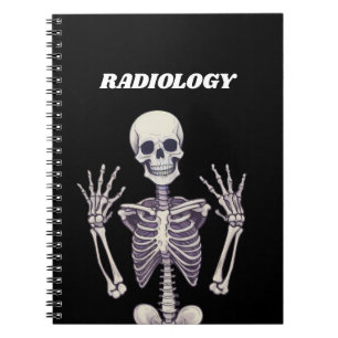 Cuaderno Arte médico oscuro divertido esqueleto de radiolog