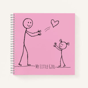 Cuaderno Arte minimalista de figuras de palo de madre e hij