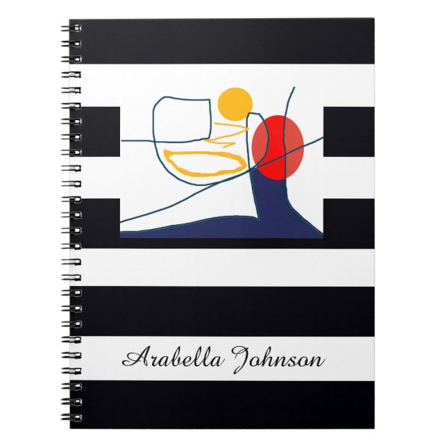 Cuaderno Arte moderno abstracto nombre personalizado clásic (Frente)